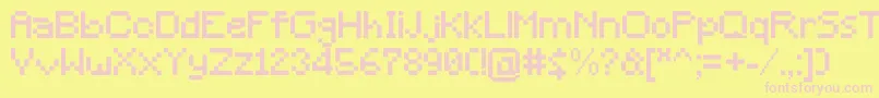 Minecraft Font – Pink Fonts on Yellow Background