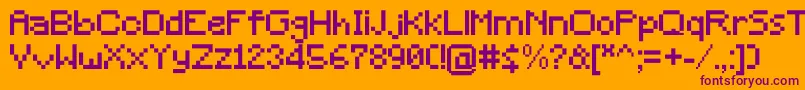 Minecraft Font – Purple Fonts on Orange Background