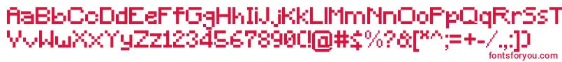 Minecraft Font – Red Fonts on White Background