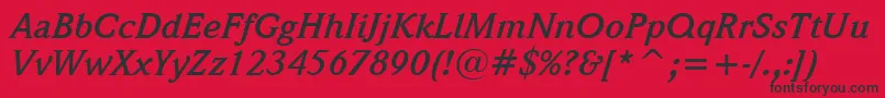 WeidemannBoldItalicBt Font – Black Fonts on Red Background