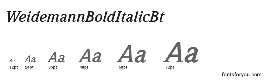 WeidemannBoldItalicBt Font Sizes