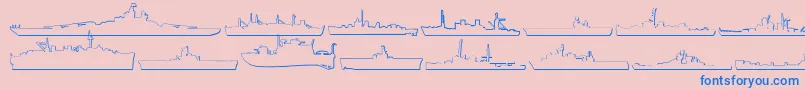 fuente Usnavym3D – Fuentes Azules Sobre Fondo Rosa