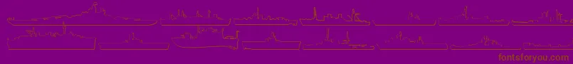 Шрифт Usnavym3D – коричневые шрифты на фиолетовом фоне