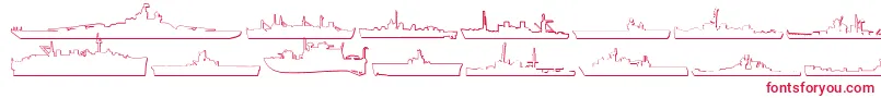 フォントUsnavym3D – 白い背景に赤い文字