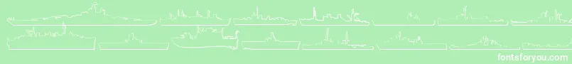 Fonte Usnavym3D – fontes brancas em um fundo verde