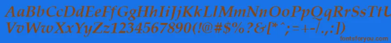 PalisadeBoldItalic Font – Brown Fonts on Blue Background