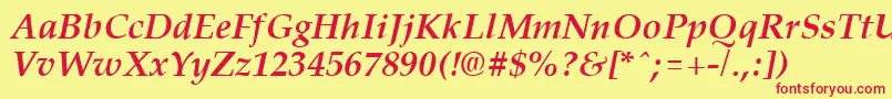 PalisadeBoldItalic Font – Red Fonts on Yellow Background