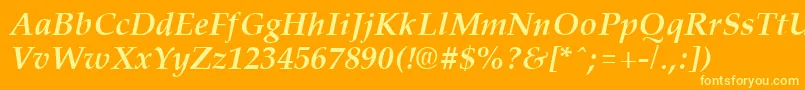 フォントPalisadeBoldItalic – オレンジの背景に黄色の文字