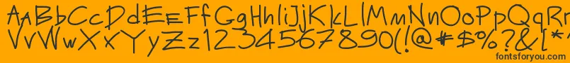 Mateur-Schriftart – Schwarze Schriften auf orangefarbenem Hintergrund