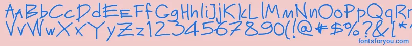 フォントMateur – ピンクの背景に青い文字