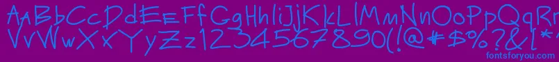 Mateur Font – Blue Fonts on Purple Background