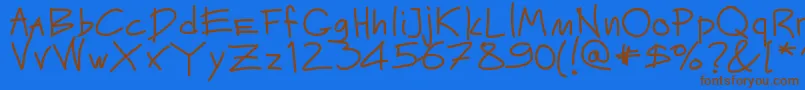 Mateur Font – Brown Fonts on Blue Background