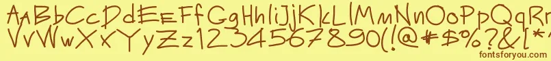 Mateur Font – Brown Fonts on Yellow Background