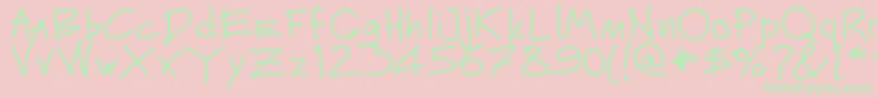 Mateur Font – Green Fonts on Pink Background