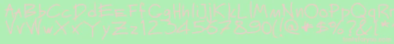 フォントMateur – 緑の背景にピンクのフォント