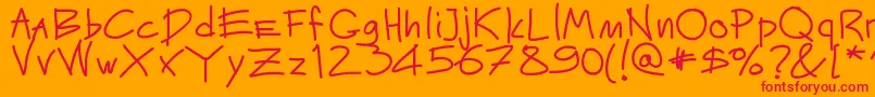 Mateur Font – Red Fonts on Orange Background