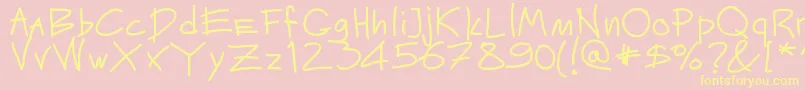 Mateur Font – Yellow Fonts on Pink Background