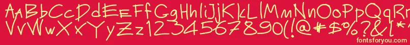 Mateur Font – Yellow Fonts on Red Background