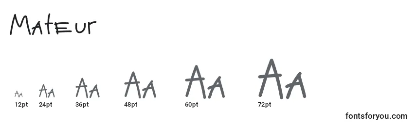Mateur Font Sizes