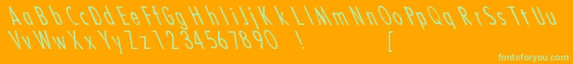 Merde Font – Green Fonts on Orange Background
