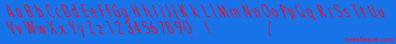 Merde Font – Red Fonts on Blue Background