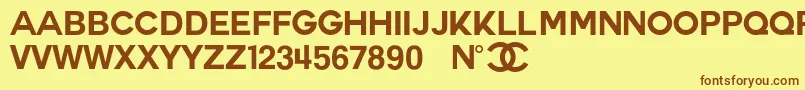 CoutureBld-fontti – ruskeat fontit keltaisella taustalla
