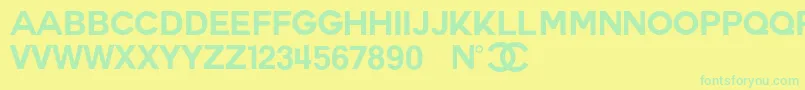 CoutureBld Font – Green Fonts on Yellow Background