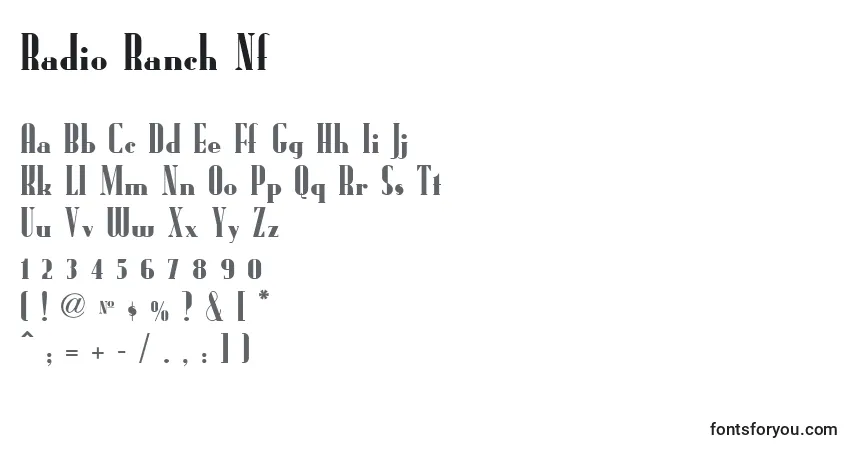 Schriftart Radio Ranch Nf – Alphabet, Zahlen, spezielle Symbole