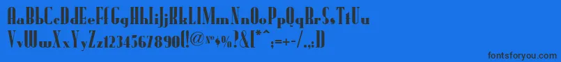 フォントRadio Ranch Nf – 黒い文字の青い背景