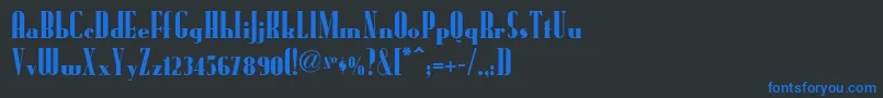 Radio Ranch Nf Font – Blue Fonts on Black Background