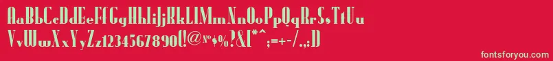 フォントRadio Ranch Nf – 赤い背景に緑の文字