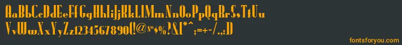 フォントRadio Ranch Nf – 黒い背景にオレンジの文字