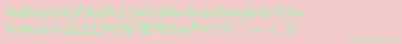 MaggiemaeRegular-Schriftart – Grüne Schriften auf rosa Hintergrund