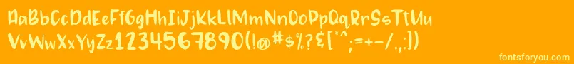 MaggiemaeRegular Font – Yellow Fonts on Orange Background