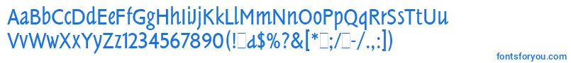 フォントTannhauserLetPlain.1.0 – 白い背景に青い文字