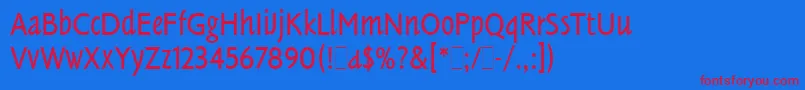 TannhauserLetPlain.1.0 Font – Red Fonts on Blue Background