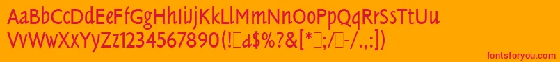 TannhauserLetPlain.1.0 Font – Red Fonts on Orange Background