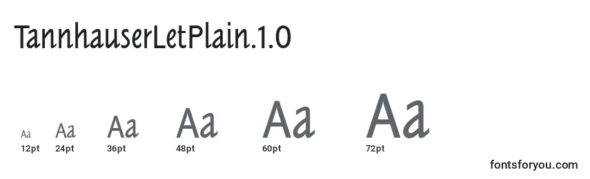 TannhauserLetPlain.1.0 Font Sizes