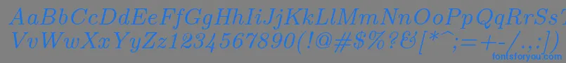 Шрифт Lmroman8Italic – синие шрифты на сером фоне