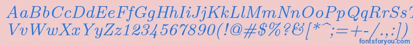 Lmroman8Italic Font – Blue Fonts on Pink Background