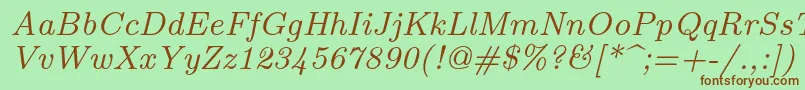 fuente Lmroman8Italic – Fuentes Marrones Sobre Fondo Verde