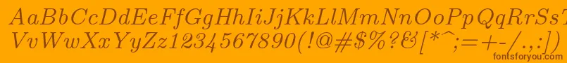 Lmroman8Italic Font – Brown Fonts on Orange Background