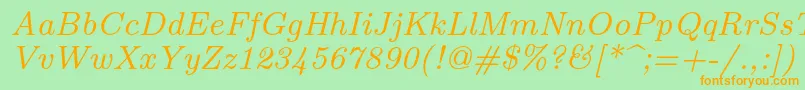 Lmroman8Italic Font – Orange Fonts on Green Background