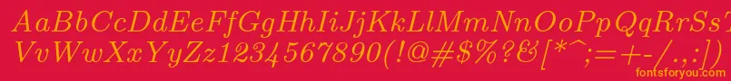 fuente Lmroman8Italic – Fuentes Naranjas Sobre Fondo Rojo