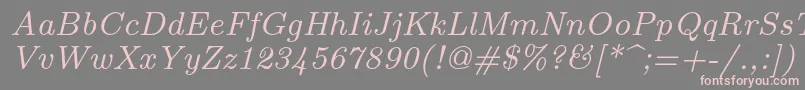 Lmroman8Italic Font – Pink Fonts on Gray Background