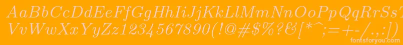 Lmroman8Italic Font – Pink Fonts on Orange Background