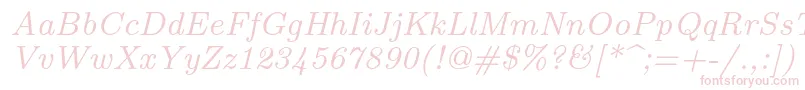 フォントLmroman8Italic – ピンクのフォント