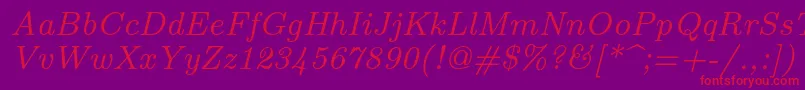 fuente Lmroman8Italic – Fuentes Rojas Sobre Fondo Morado