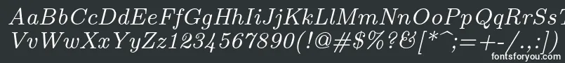フォントLmroman8Italic – 白い文字