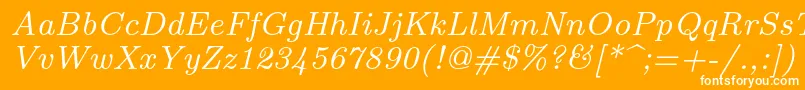 Lmroman8Italic Font – White Fonts on Orange Background